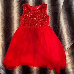 Cat & Jack Red Sequin Dress Size 6/6X
